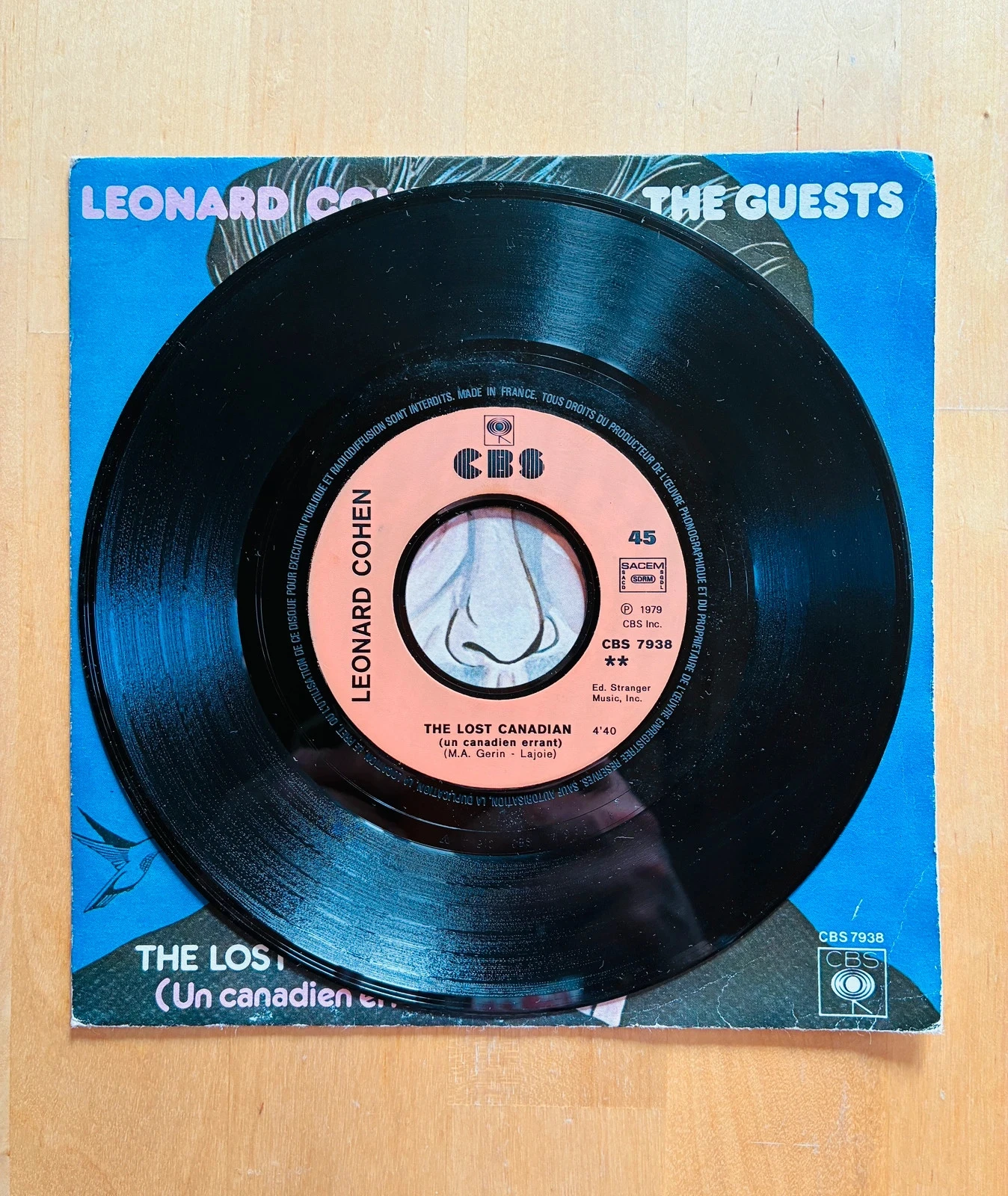 Disco de vinil 45T Leonard Cohen The Guests. – photo 2